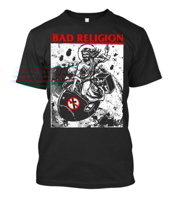 Bad Religion Jesus Riding Bomb Artwork T-Shirt