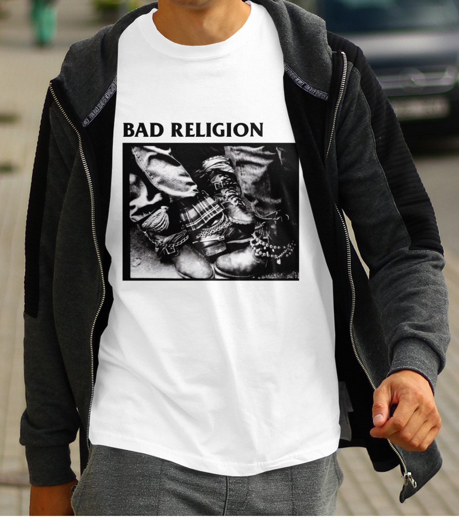 Bad Religion Band Punk Rock Boot Chains And Plaid Pants T-Shirt