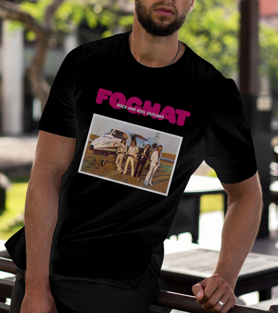 Foghat Rock And Roll Outlaws Band Jet Scene T-Shirt
