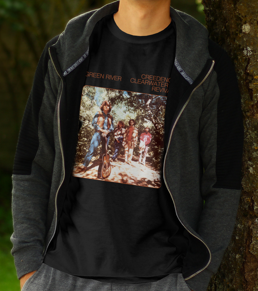 Creedence Clearwater Revival Green River Album Cover Group Photo T-Shirt