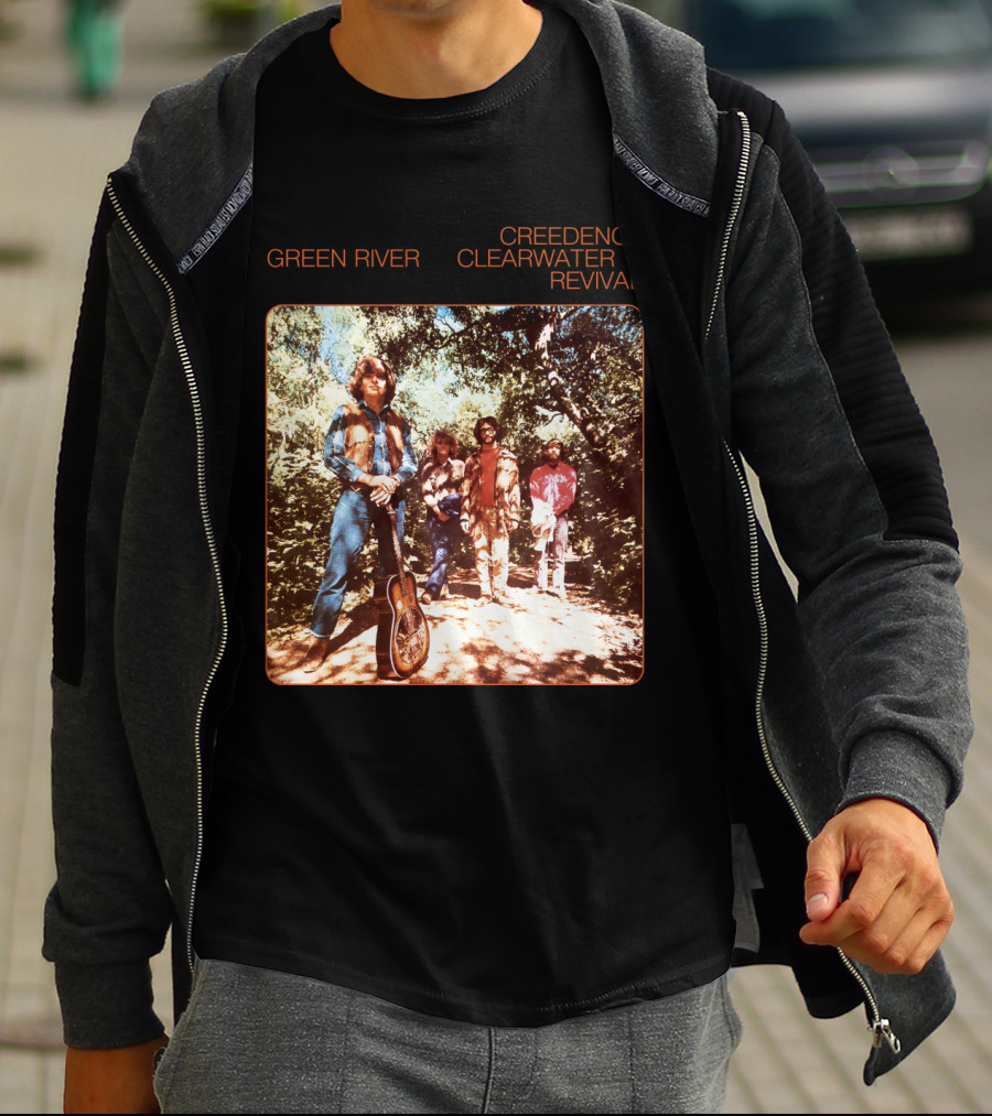 Creedence Clearwater Revival Green River Album Cover Group Photo T-Shirt