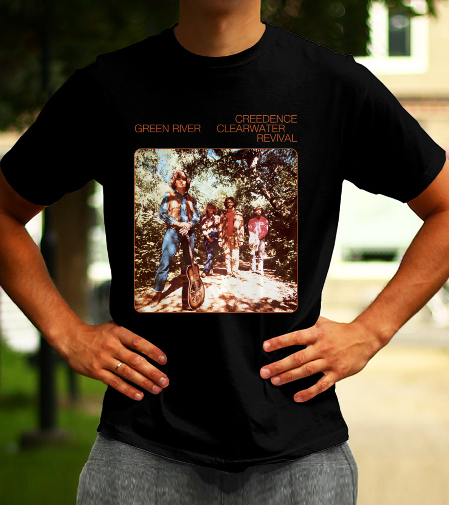 Creedence Clearwater Revival Green River Album Cover Group Photo T-Shirt