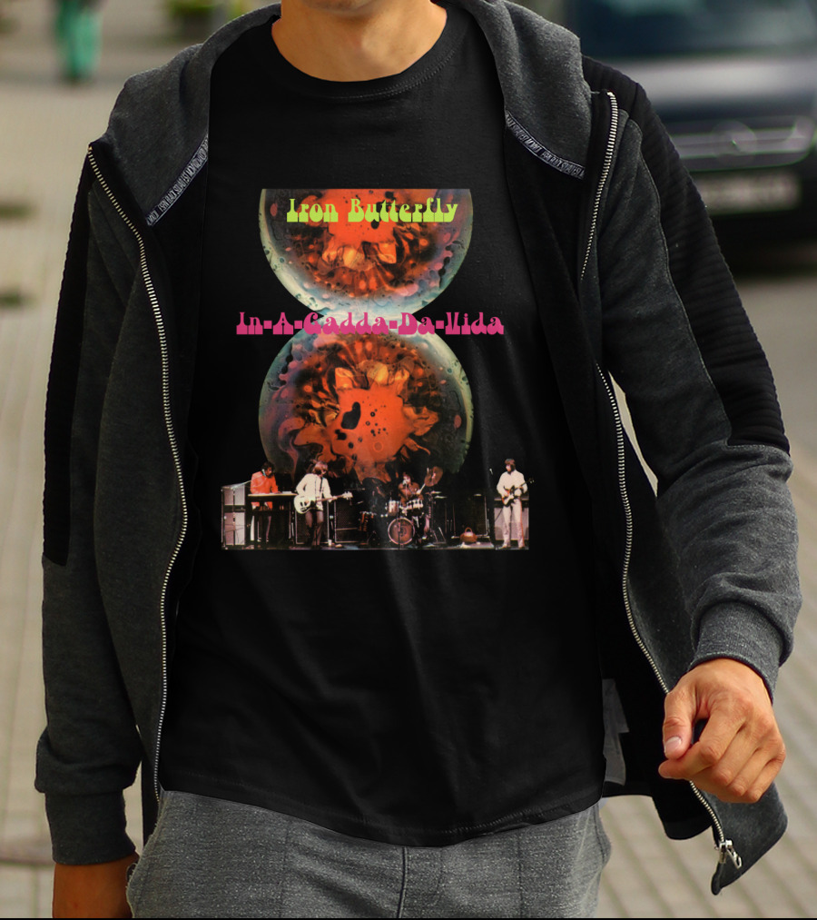 Iron Butterfly In-A-Gadda-Da-Vida Psychedelic Album Art Band Performance T-Shirt