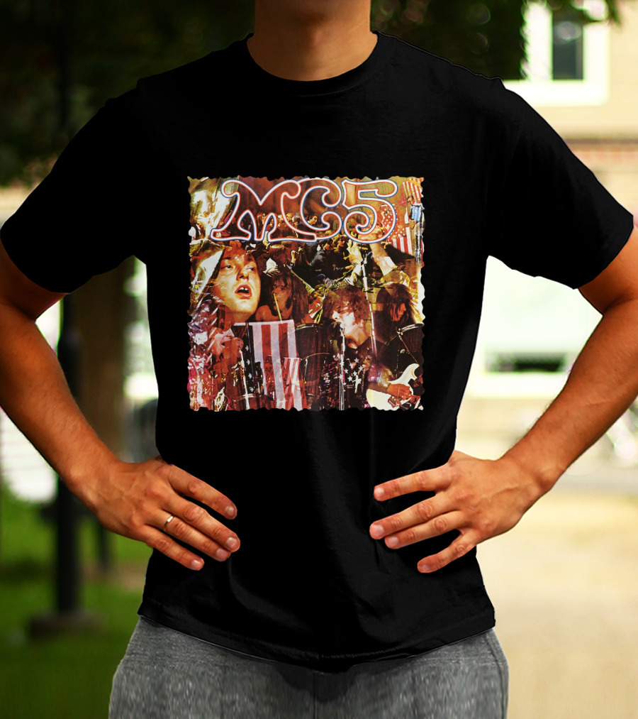 MC5 Kick Out The Jams Psychedelic Rock Performance Collage With American Flag T-Shirt