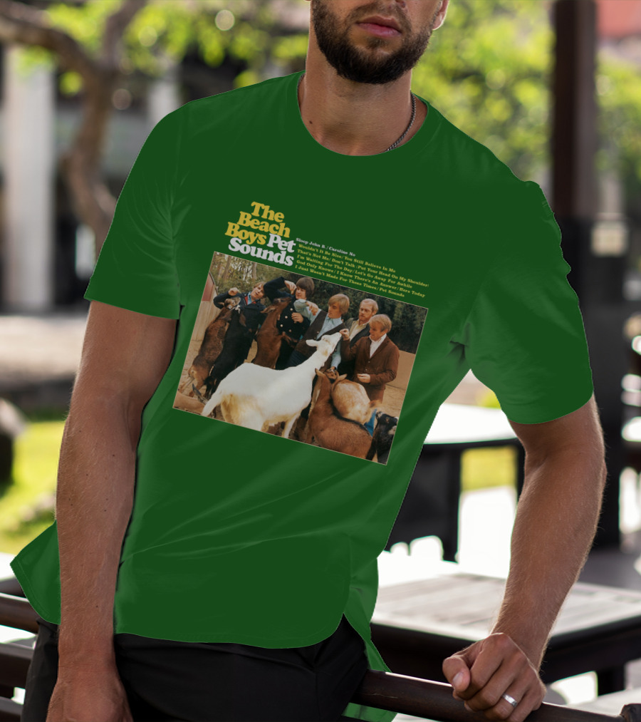 The Beach Boys Pet Sounds Album Cover With Song List And Band Members With Animals T-Shirt