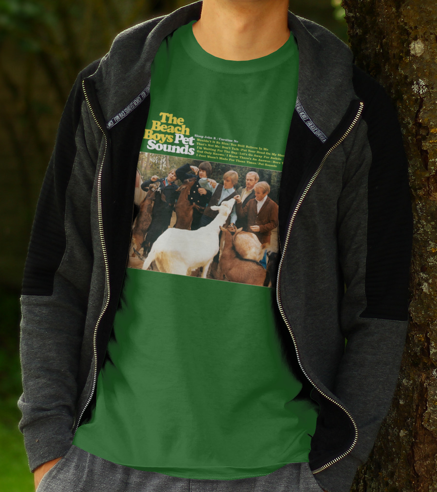 The Beach Boys Pet Sounds Album Cover With Song List And Band Members With Animals T-Shirt