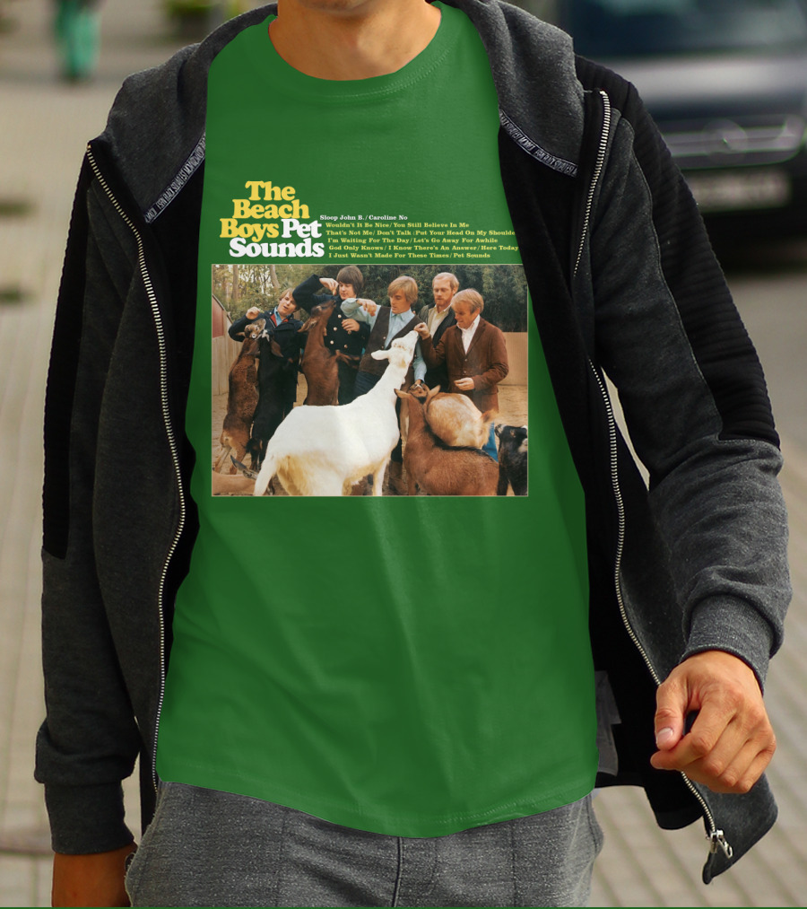 The Beach Boys Pet Sounds Album Cover With Song List And Band Members With Animals T-Shirt