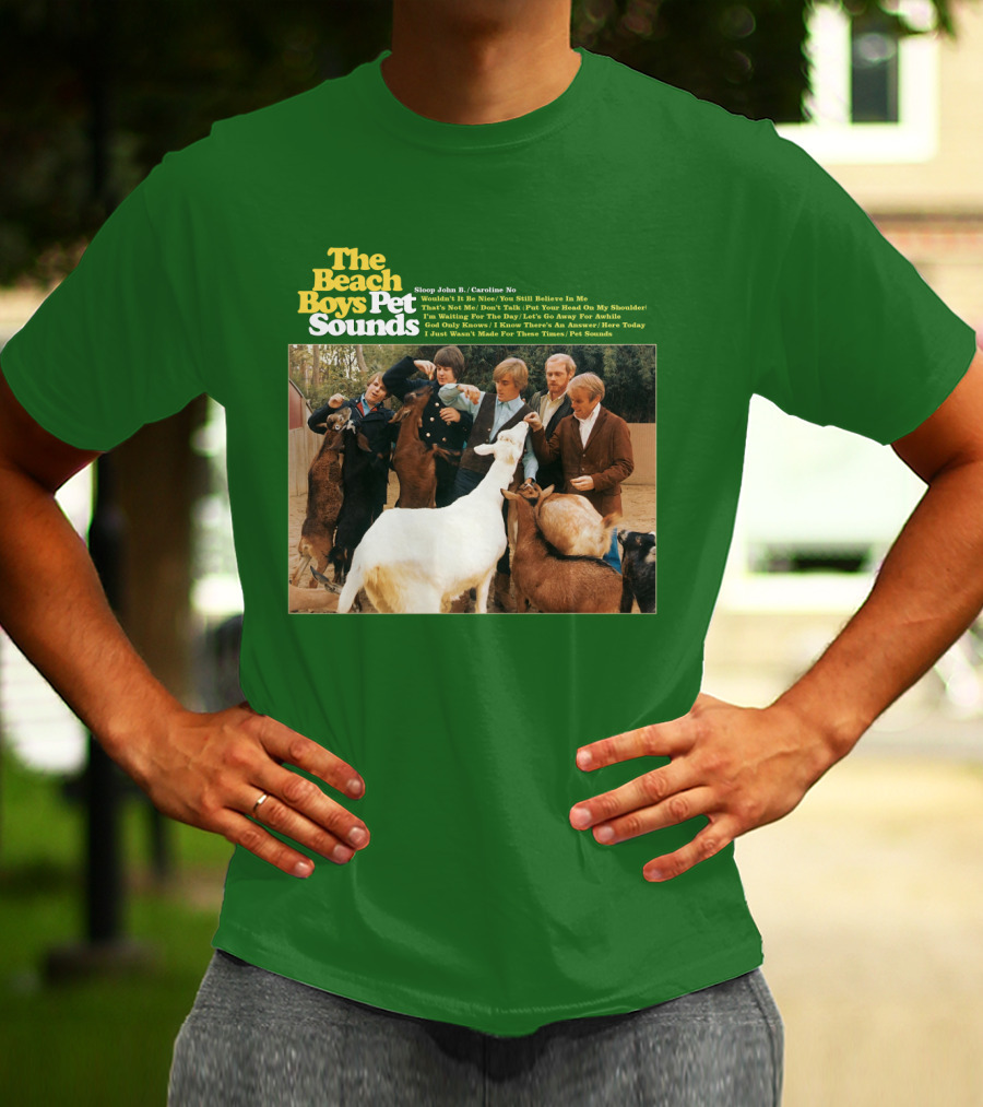 The Beach Boys Pet Sounds Album Cover With Song List And Band Members With Animals T-Shirt