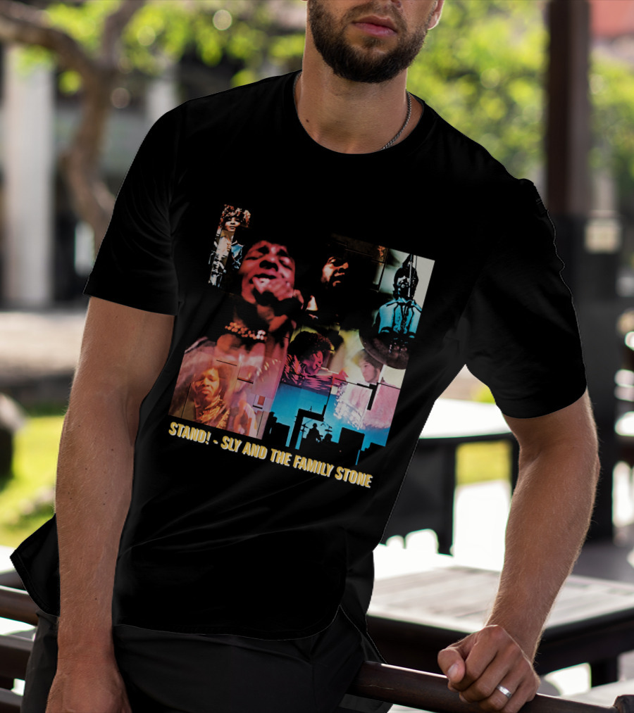Stand Sly And The Family Stone Vintage Collage T-Shirt