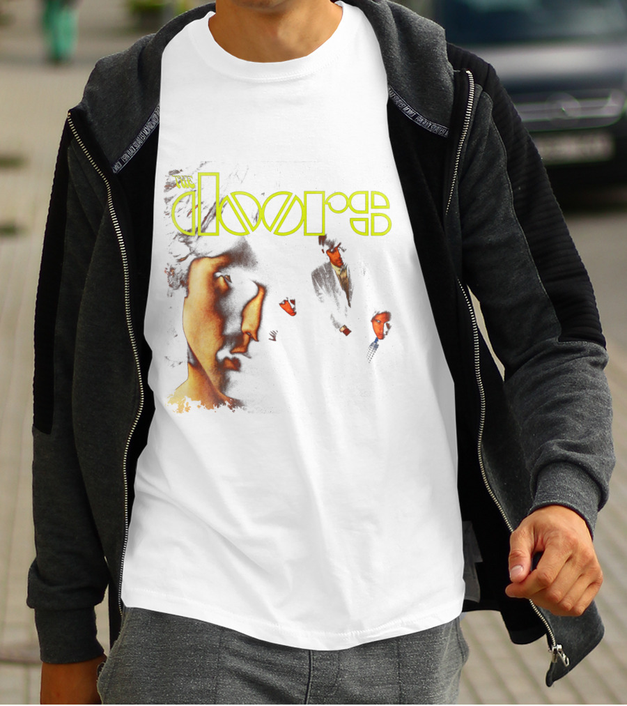 The Doors Band Members Collage In Vintage T-Shirt