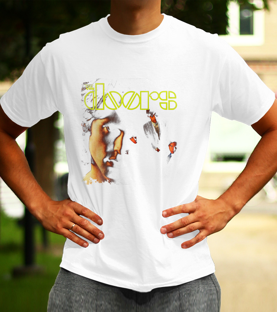 The Doors Band Members Collage In Vintage T-Shirt