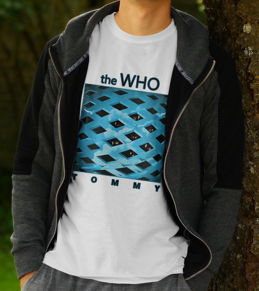 The Who Tommy Album Cover Art Blue Lattice T-Shirt