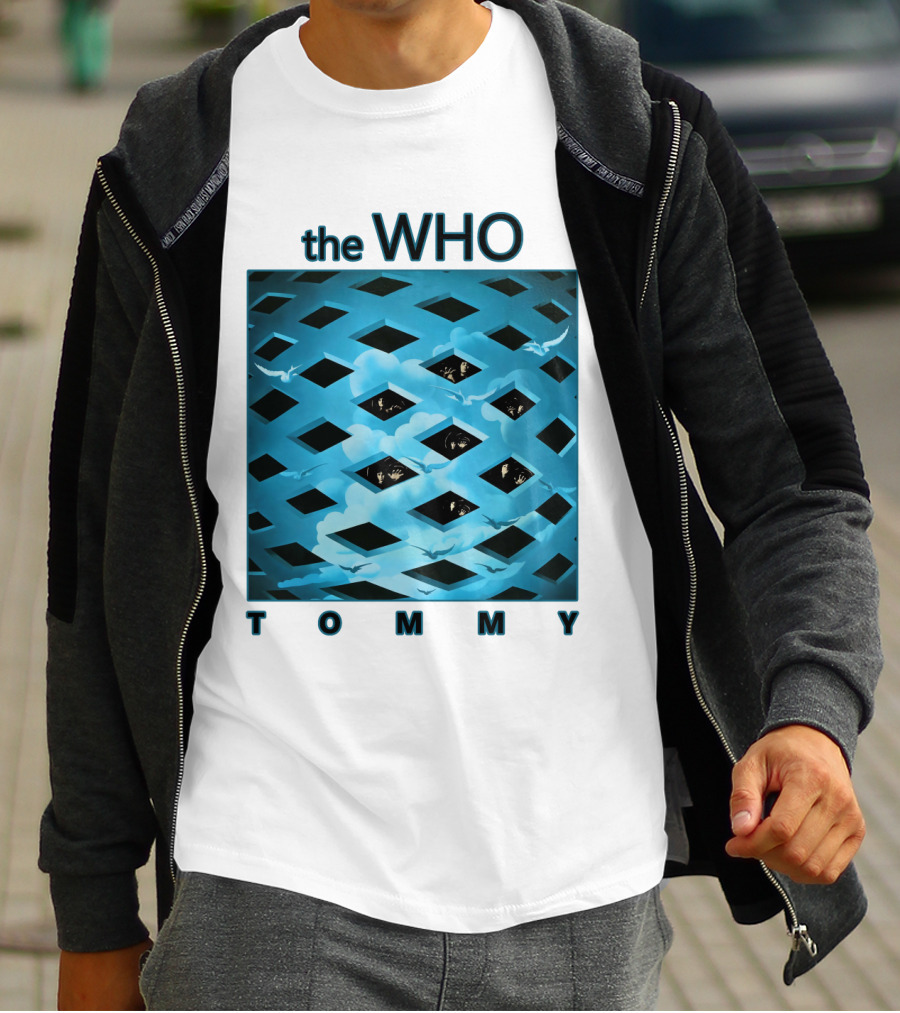 The Who Tommy Album Cover Art Blue Lattice T-Shirt