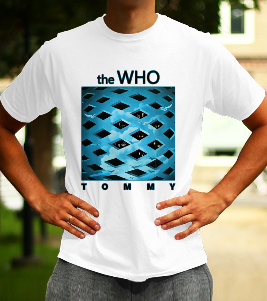The Who Tommy Album Cover Art Blue Lattice T-Shirt