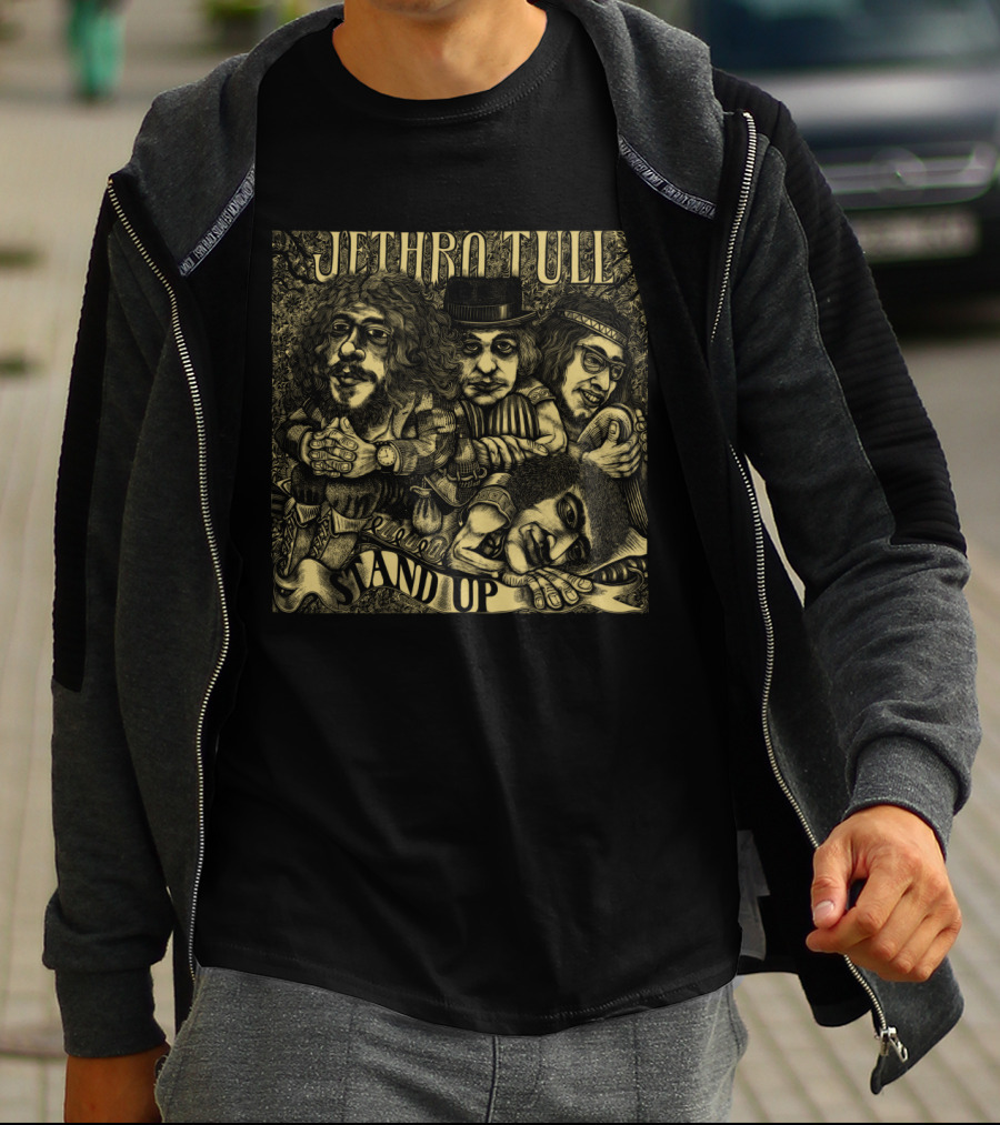 Jethro Tull Stand Up Band Members Album Cover Artwork T-Shirt