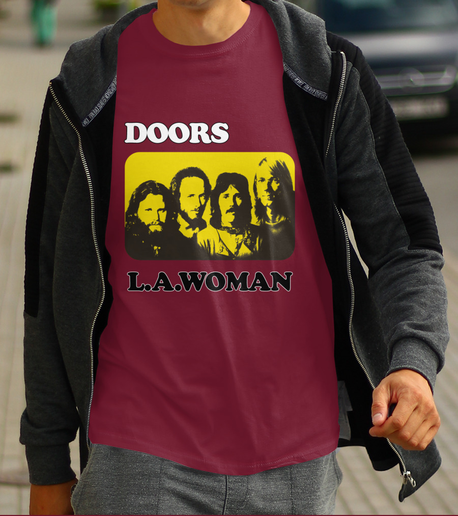 Doors L.A. Woman Album Yellow T-Shirt