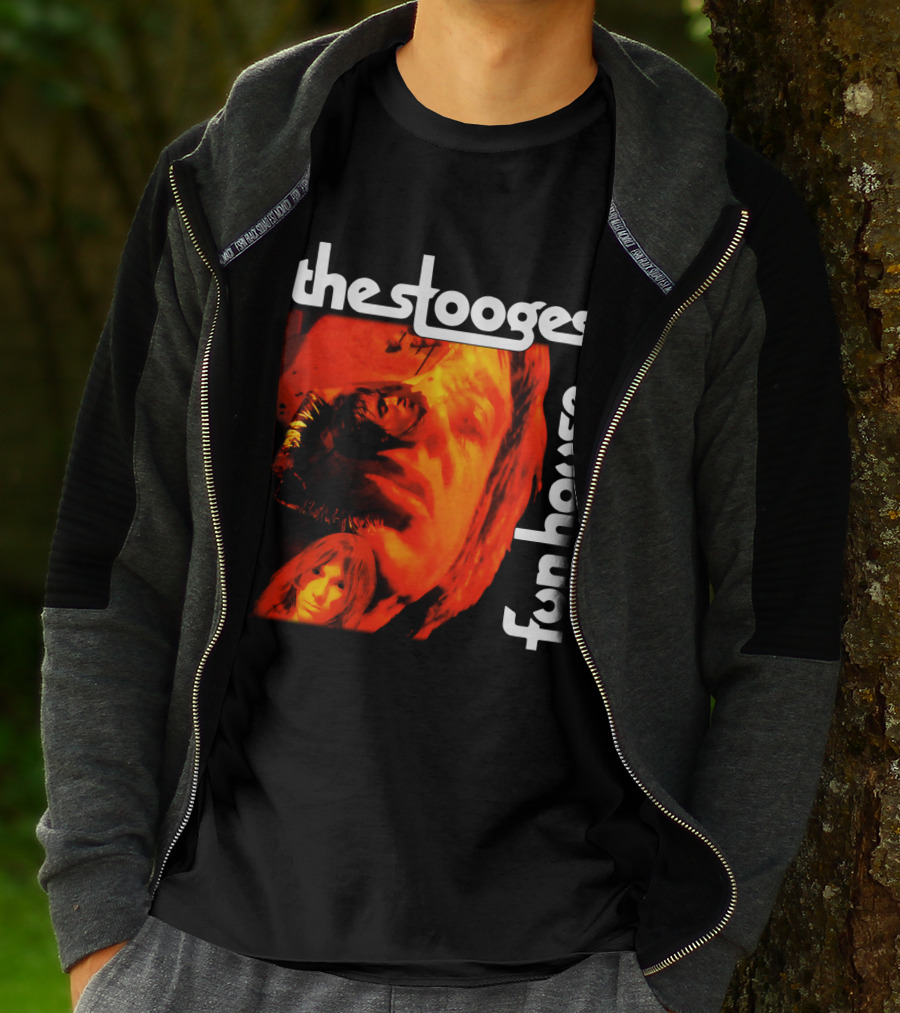 The Stooges Fun House 1970 Album Cover Art With Band Faces In Red And Orange T-Shirt