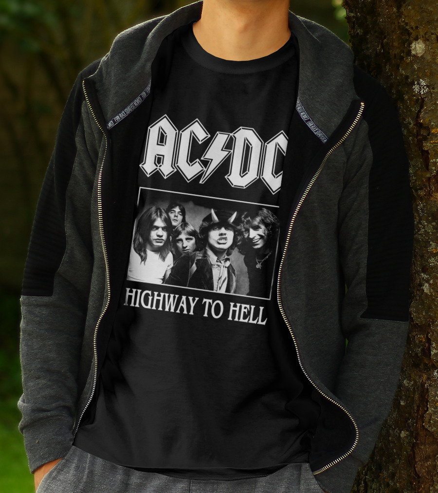 Ac Dc Highway To Hell Band Photo T-Shirt