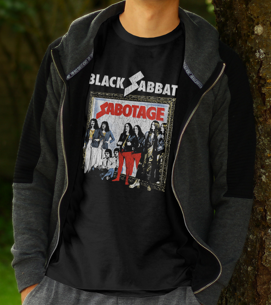 Black Sabbath Sabotage Band Photo IN Frame T-Shirt