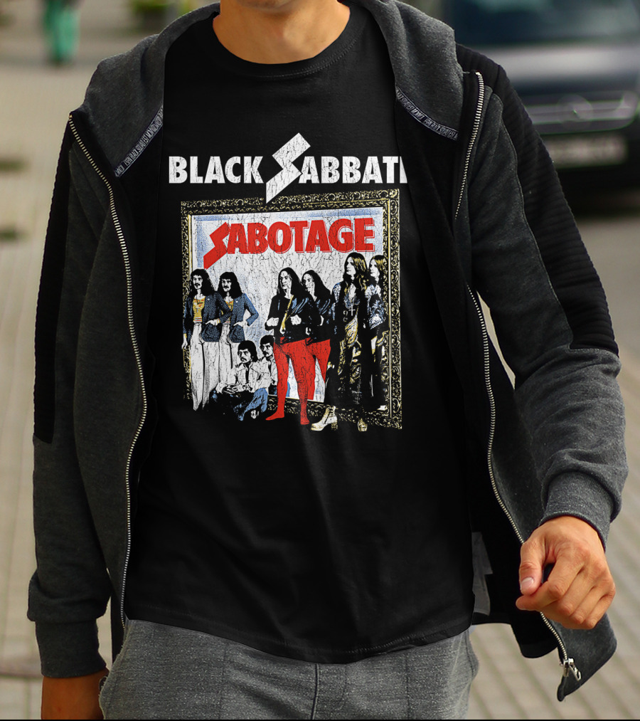 Black Sabbath Sabotage Band Photo IN Frame T-Shirt