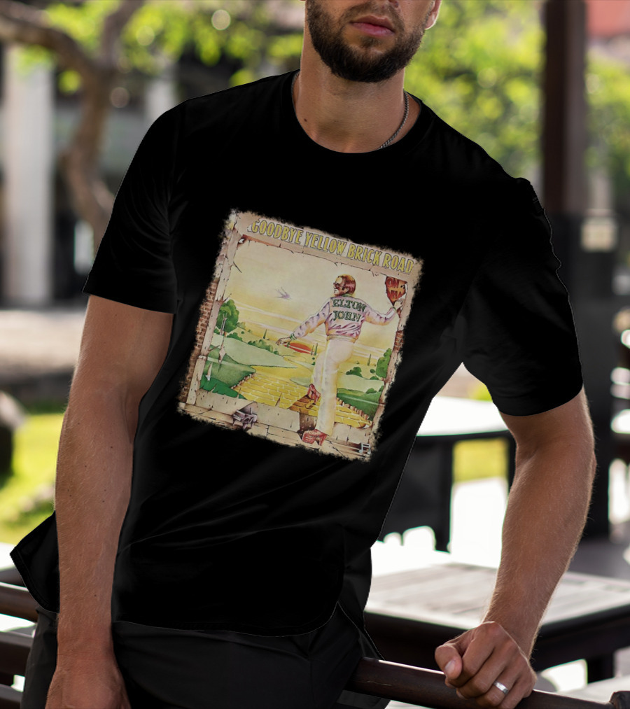 Elton John Goodbye Yellow Brick Road Album Cover T-Shirt