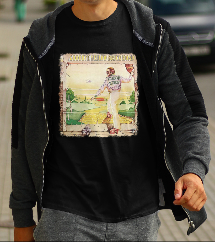Elton John Goodbye Yellow Brick Road Album Cover T-Shirt