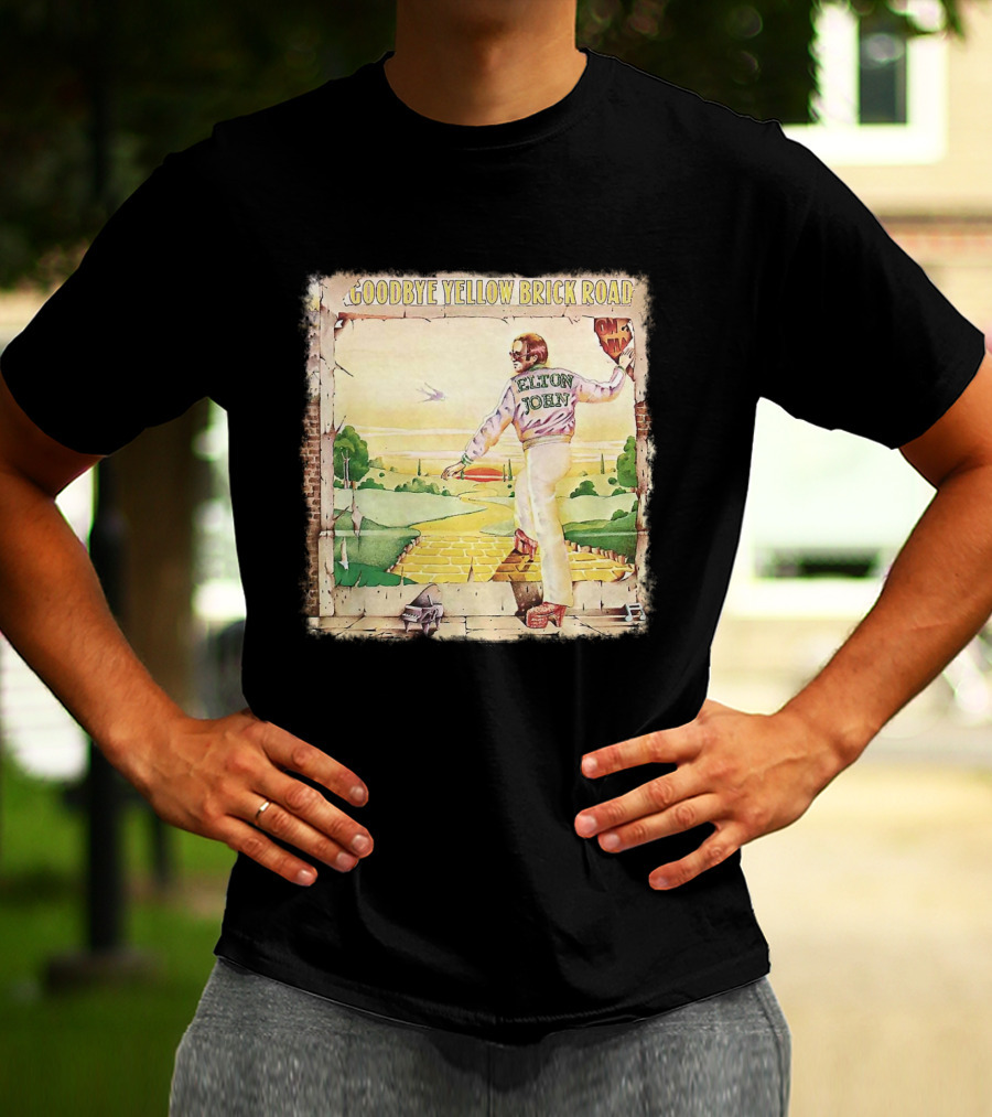 Elton John Goodbye Yellow Brick Road Album Cover T-Shirt