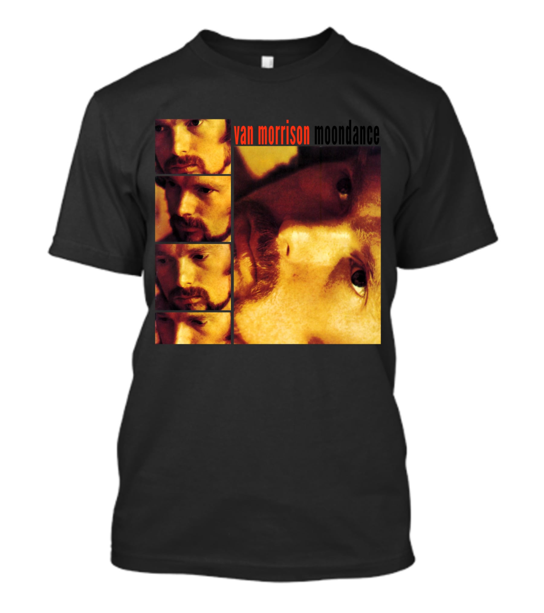 Van Morrison Moondance 1970 Album Cover Multiple Portraits T-Shirt