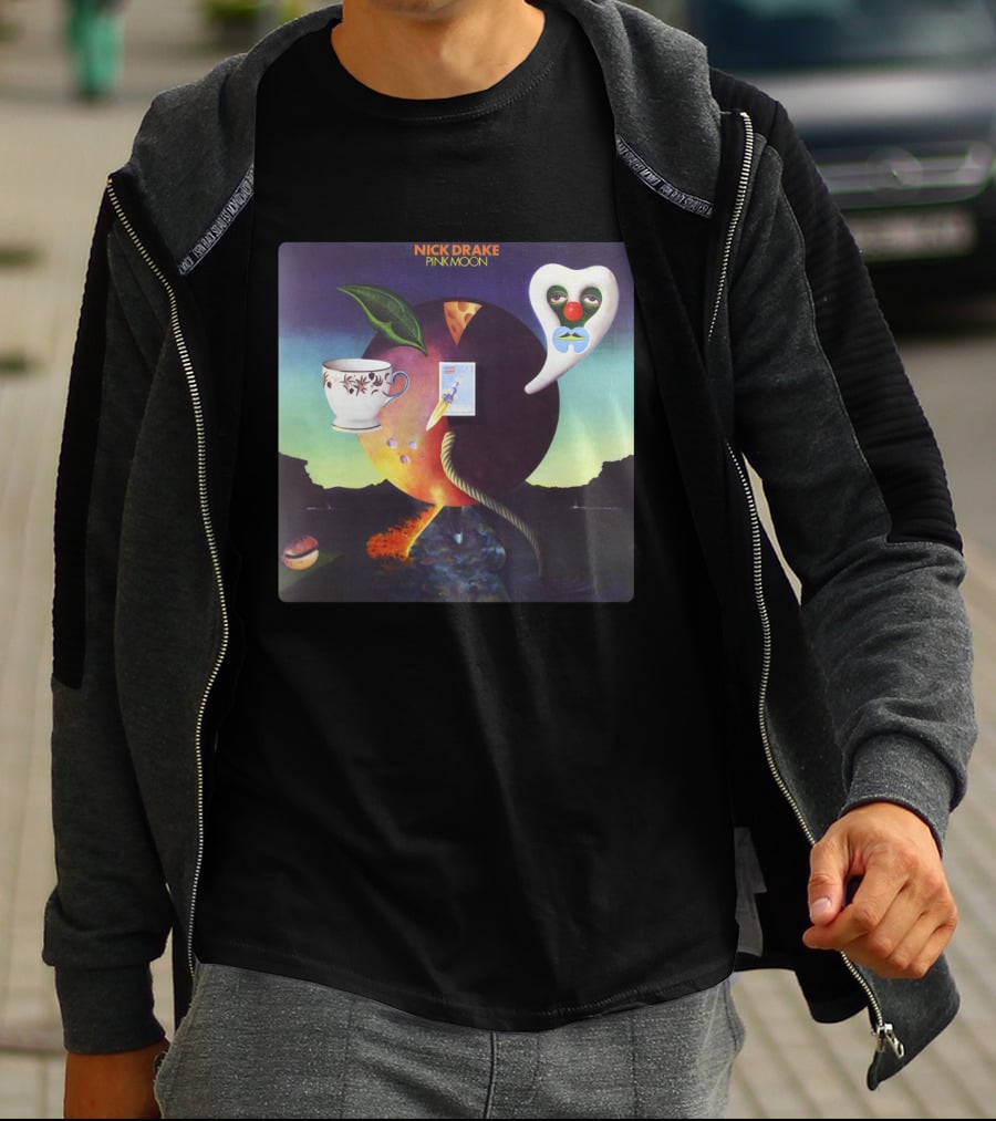 Nick Drake Pink Moon Album Cover Imagery Cup Heart Leaf Painting T-Shirt