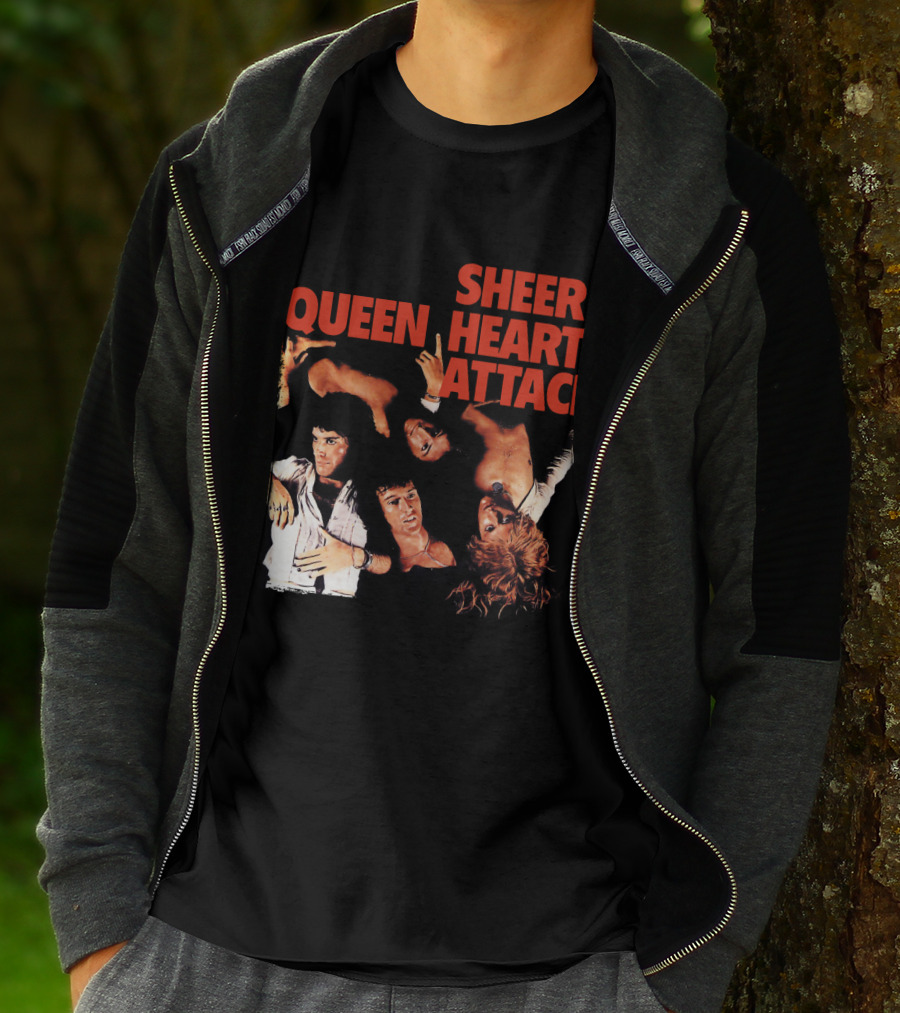 Queen Sheer Heart Attack Classic Rock Band Vintage Album Cover T-Shirt