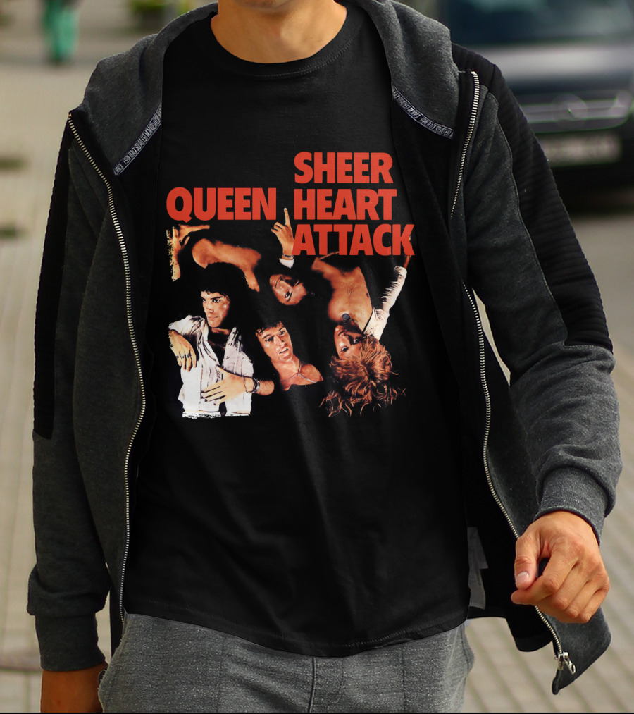 Queen Sheer Heart Attack Classic Rock Band Vintage Album Cover T-Shirt