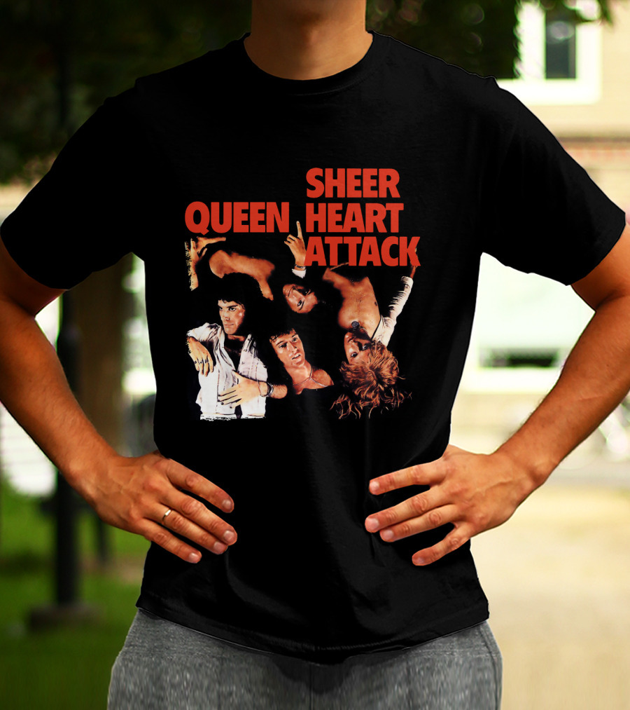 Queen Sheer Heart Attack Classic Rock Band Vintage Album Cover T-Shirt