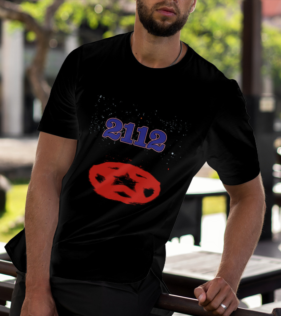 Rush 2112 Star Symbol With Cosmic Background T-Shirt