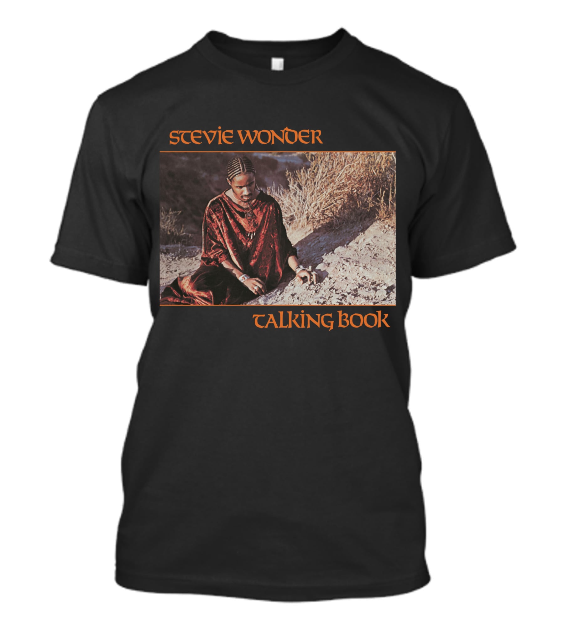 Stevie Wonder Sitting In Sand Talking Book Cover T-Shirt
