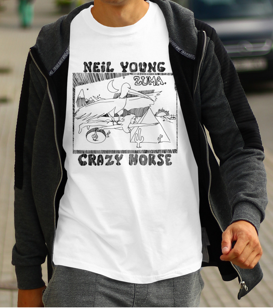 Neil Young Crazy Horse Zuma Desert Scene Eagle And Pyramid T-Shirt