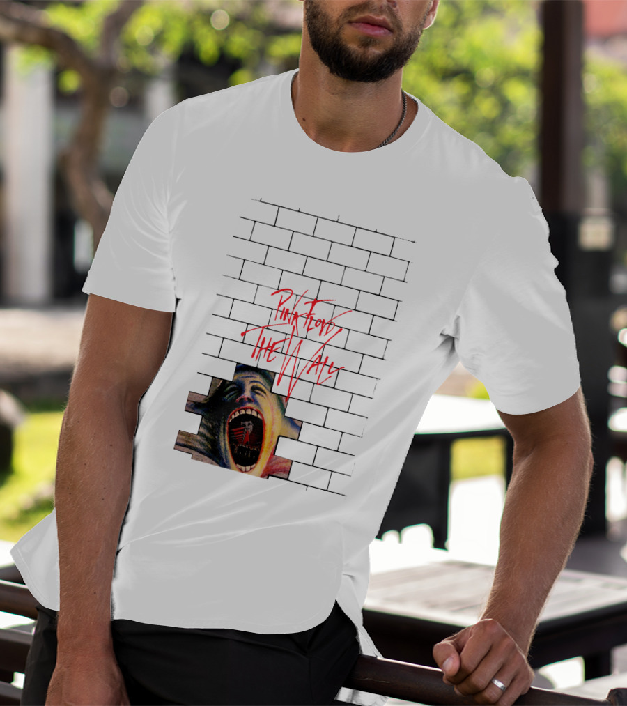Pink Floyd The Wall Scream Art On Brick T-Shirt