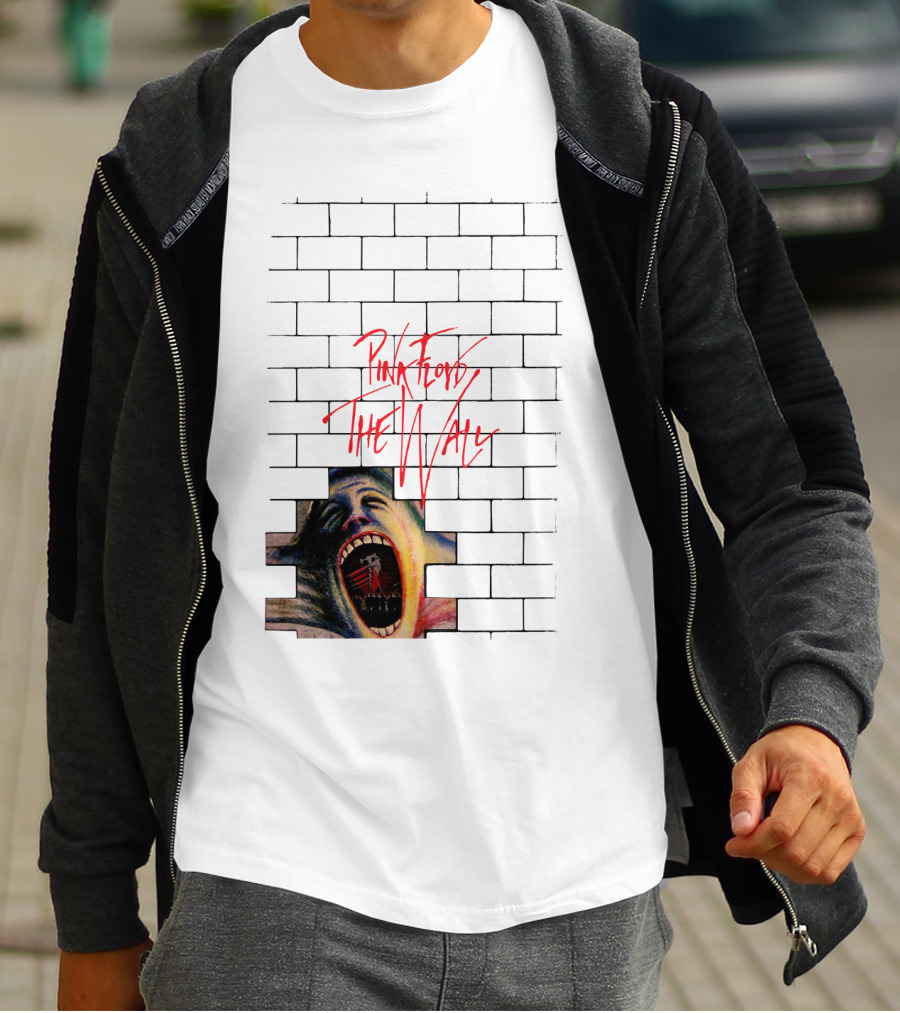 Pink Floyd The Wall Scream Art On Brick T-Shirt