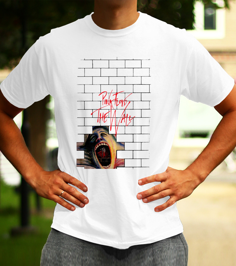 Pink Floyd The Wall Scream Art On Brick T-Shirt