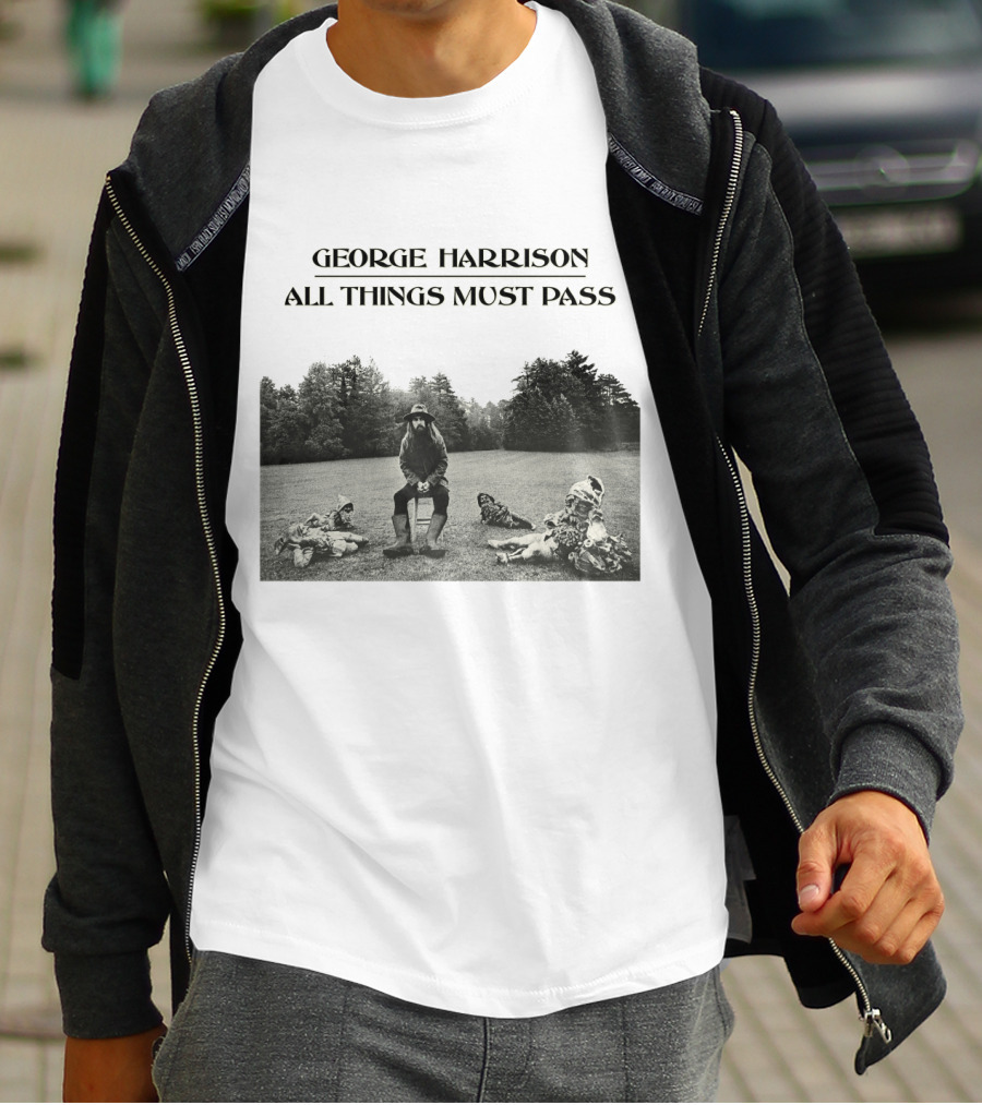 George Harrison All Things Must Pass 1970 Album Cover Black And White Photo T-Shirt