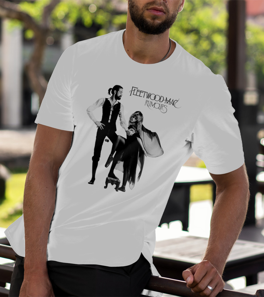 FLEETWOOD MAC RUMOURS Iconic Album Cover Black And White Nostalgia T-Shirt