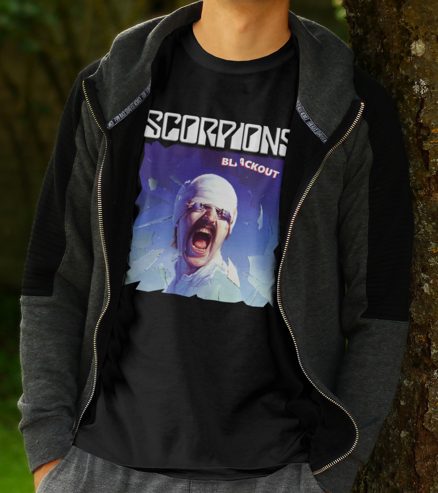 Scorpions Blackout Bandage Scream Cracked Glass T-Shirt