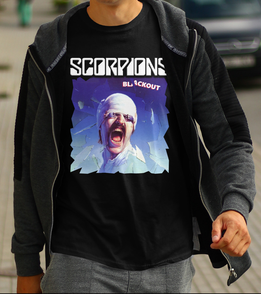 Scorpions Blackout Bandage Scream Cracked Glass T-Shirt