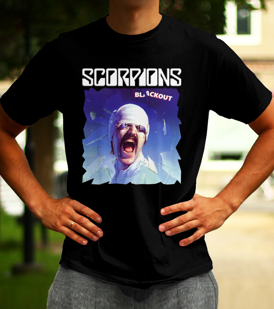 Scorpions Blackout Bandage Scream Cracked Glass T-Shirt
