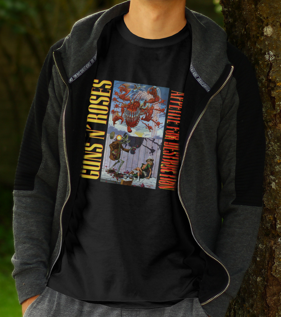 Guns N' Roses Appetite For Destruction Album Cover Art Vintage Style T-Shirt