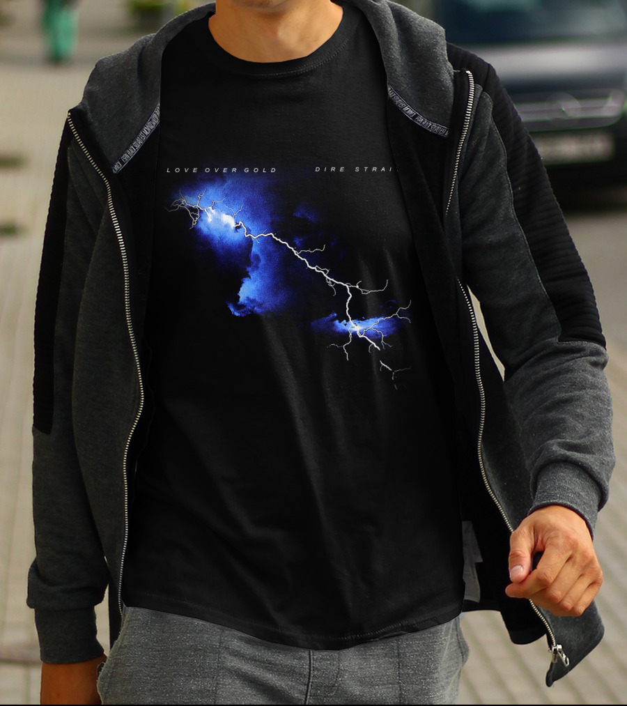 Dire Straits Love Over Gold Lightning Album T-Shirt