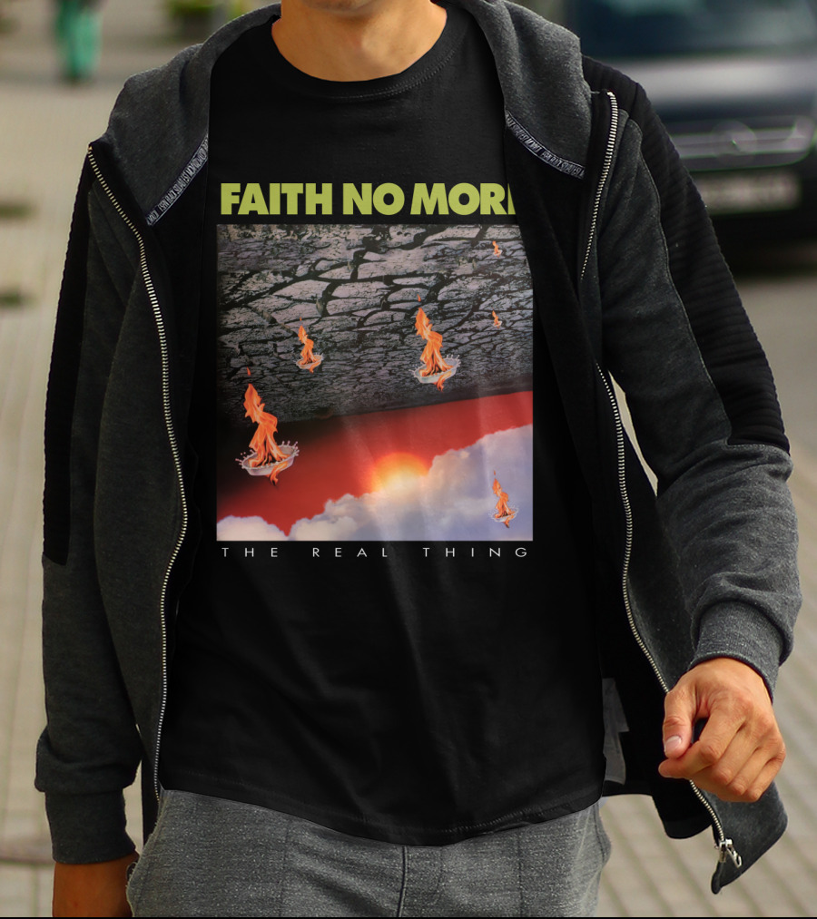 Faith No More The Real Thing Cracked Lava And Flames T-Shirt