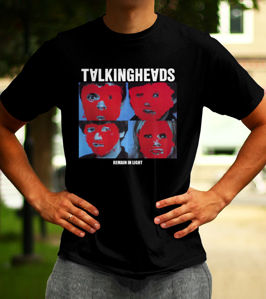 Talking Heads Remain In Light Pixelated Faces Album Cover T-Shirt