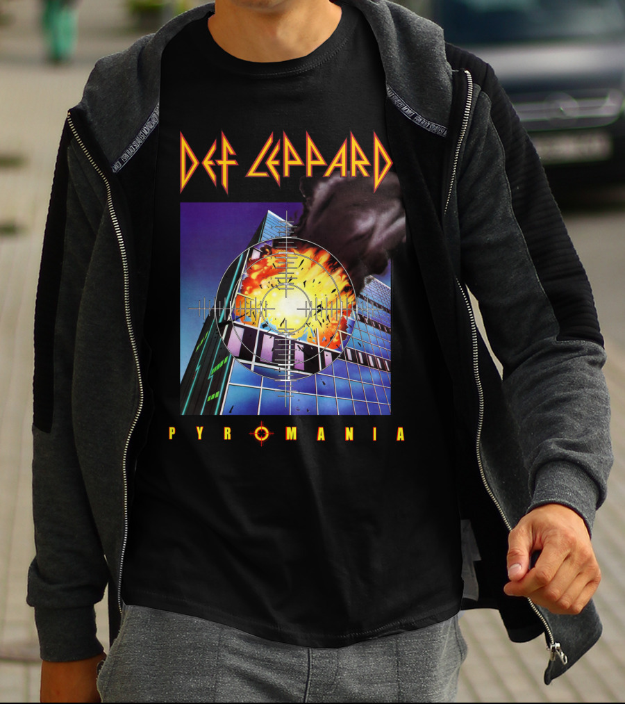 Def Leppard Pyromania Album Art Explosion Building Iconic T-Shirt