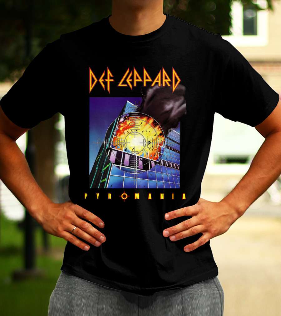Def Leppard Pyromania Album Art Explosion Building Iconic T-Shirt