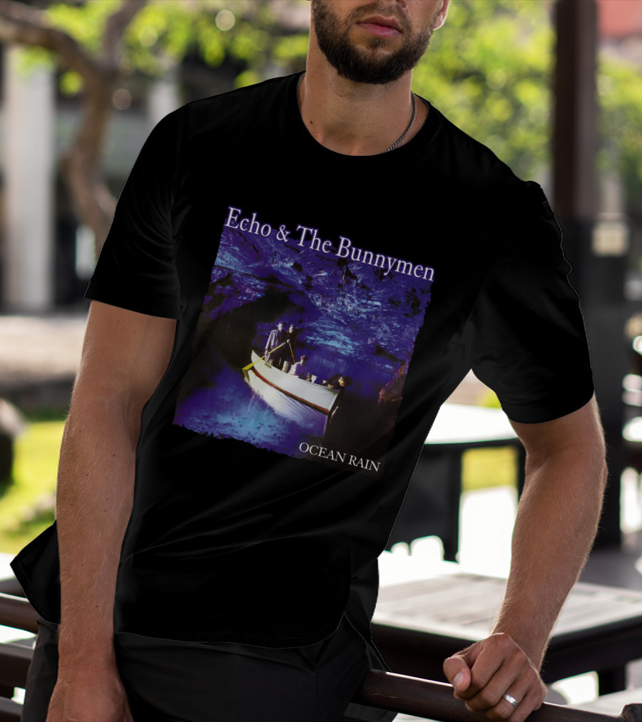Echo And The Bunnymen Ocean Rain Blue Cave Boat Scene T-Shirt